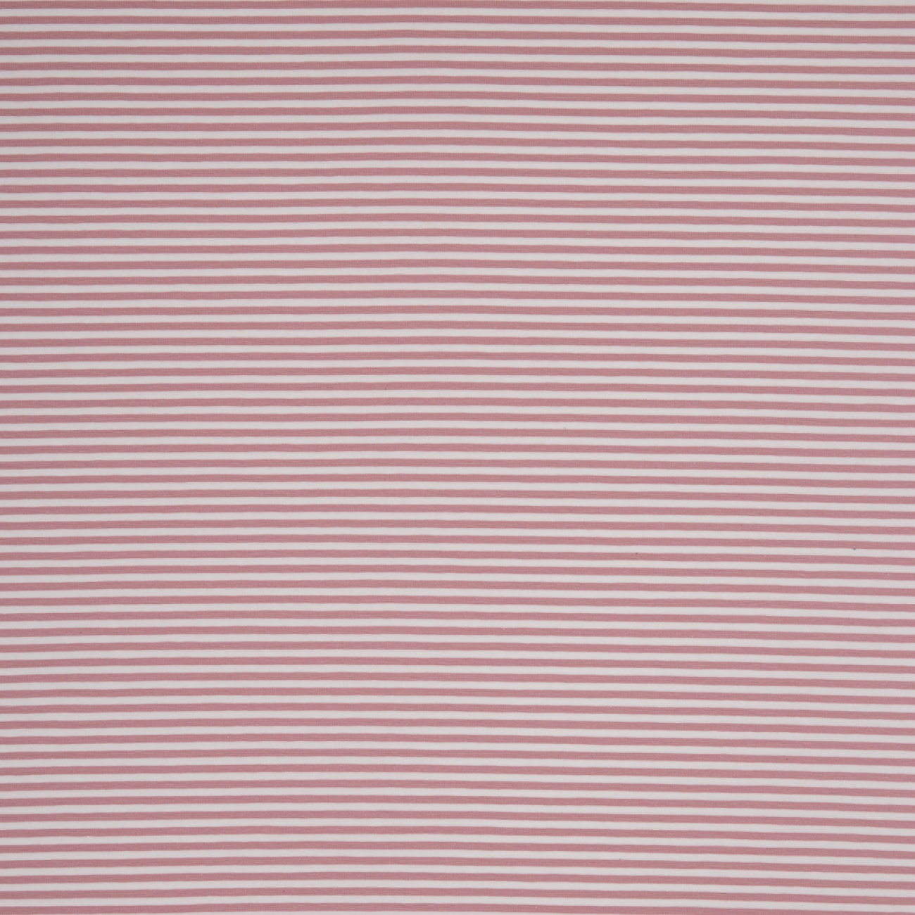 Jersey Swafing - Streifen - 3 mm - Weiß/Altrosa - Rest ca. 85 cm